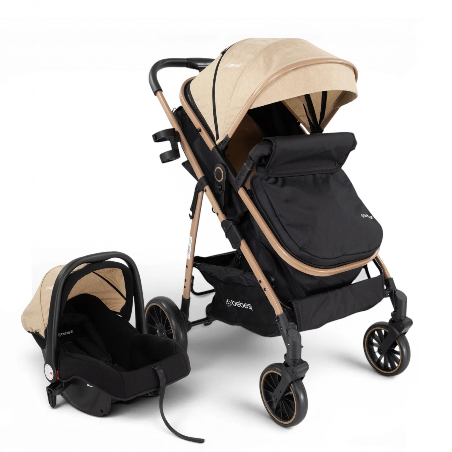 Coche Travel System Jumbo con Baby Silla Ruedas Todo Terreno