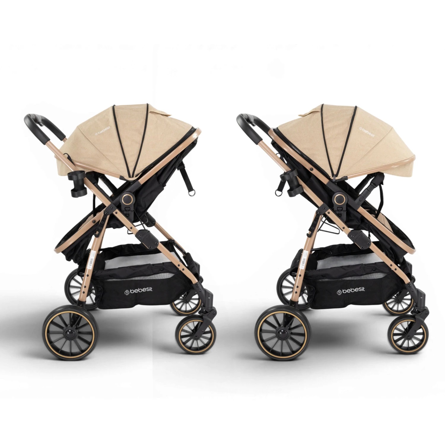 Coche Travel System Jumbo con Baby Silla Ruedas Todo Terreno