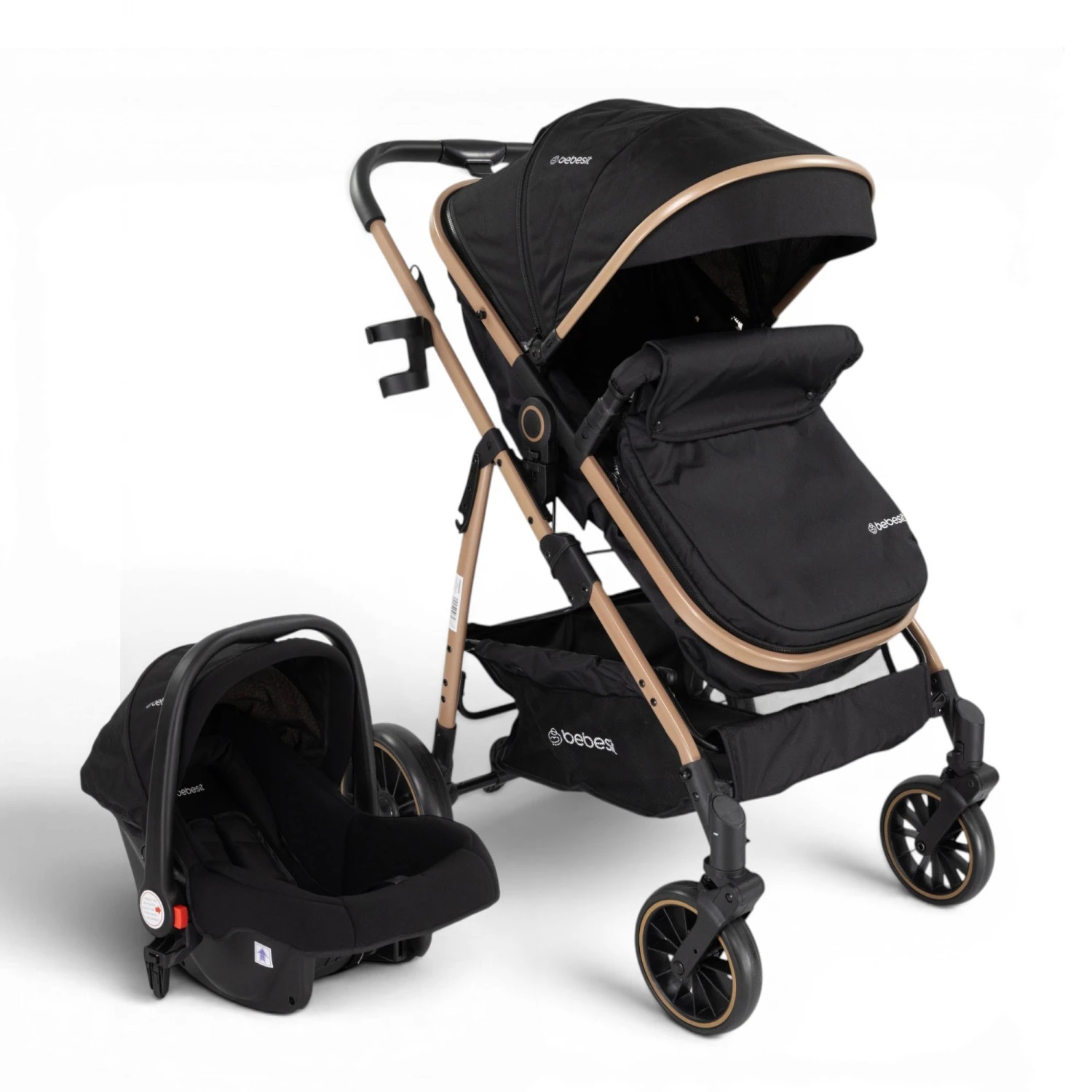 Coche Travel System Jumbo con Baby Silla Ruedas Todo Terreno