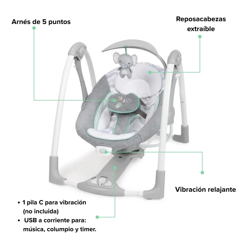 Ingenuity Columpio Convert Me Swing Portable