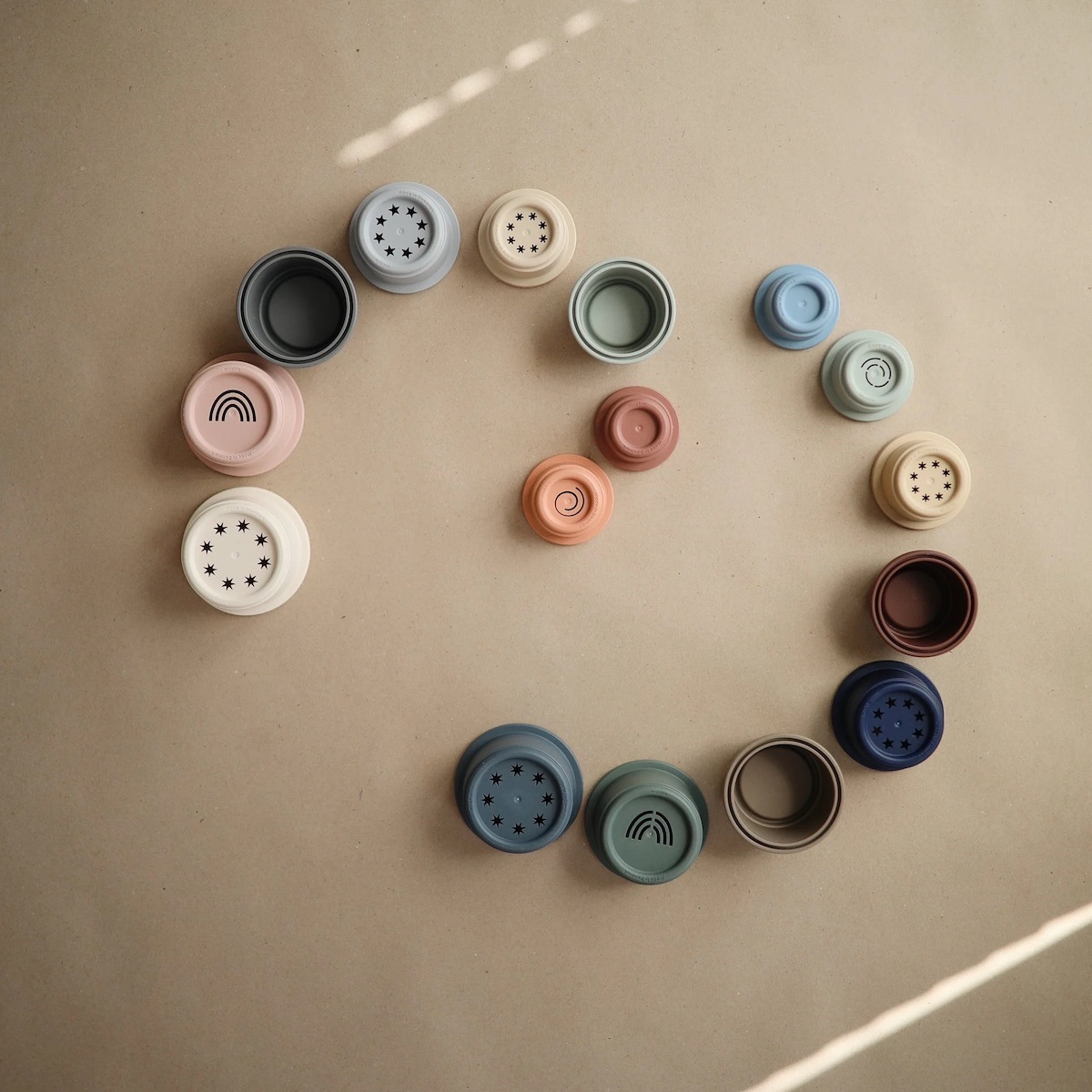 Mushie Cubos Apilables Solid Forest