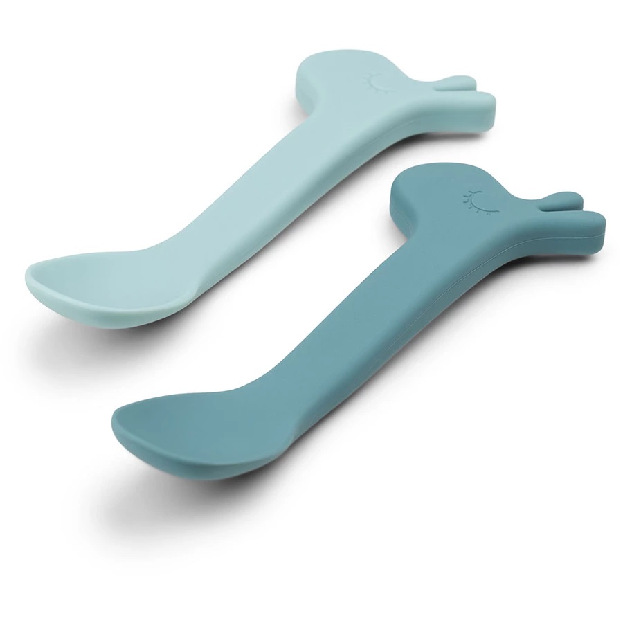 DoneByDeer Cuchara Silicona 2-pack Lalee Blue