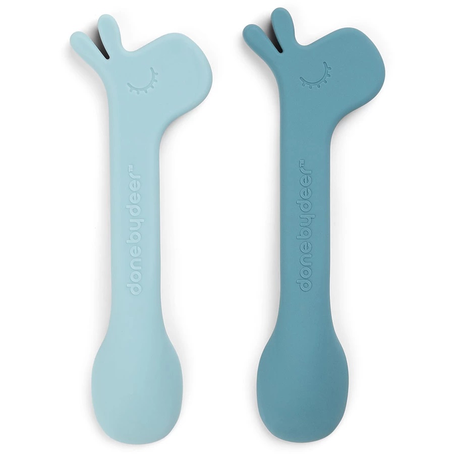 DoneByDeer Cuchara Silicona 2-pack Lalee Blue
