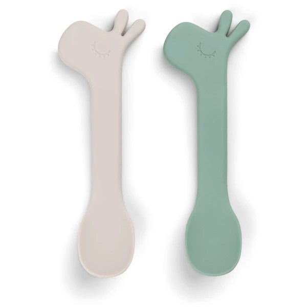 DoneByDeer Cuchara Silicona 2-pack Lalee Green