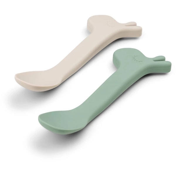 DoneByDeer Cuchara Silicona 2-pack Lalee Green