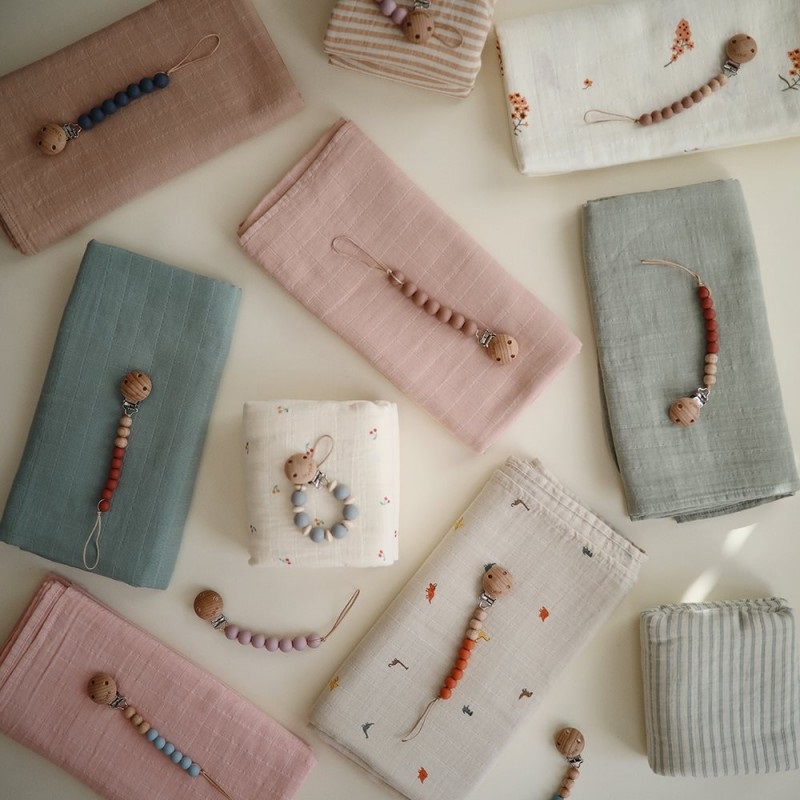 Mushie Cadena chupete CLOUDY MAUVE