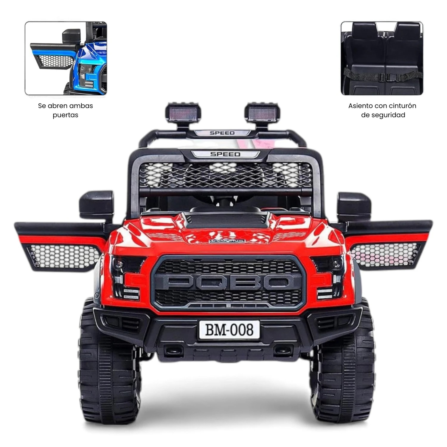 Bebesit Jeep Pick Up 12V 2 Motores Roja