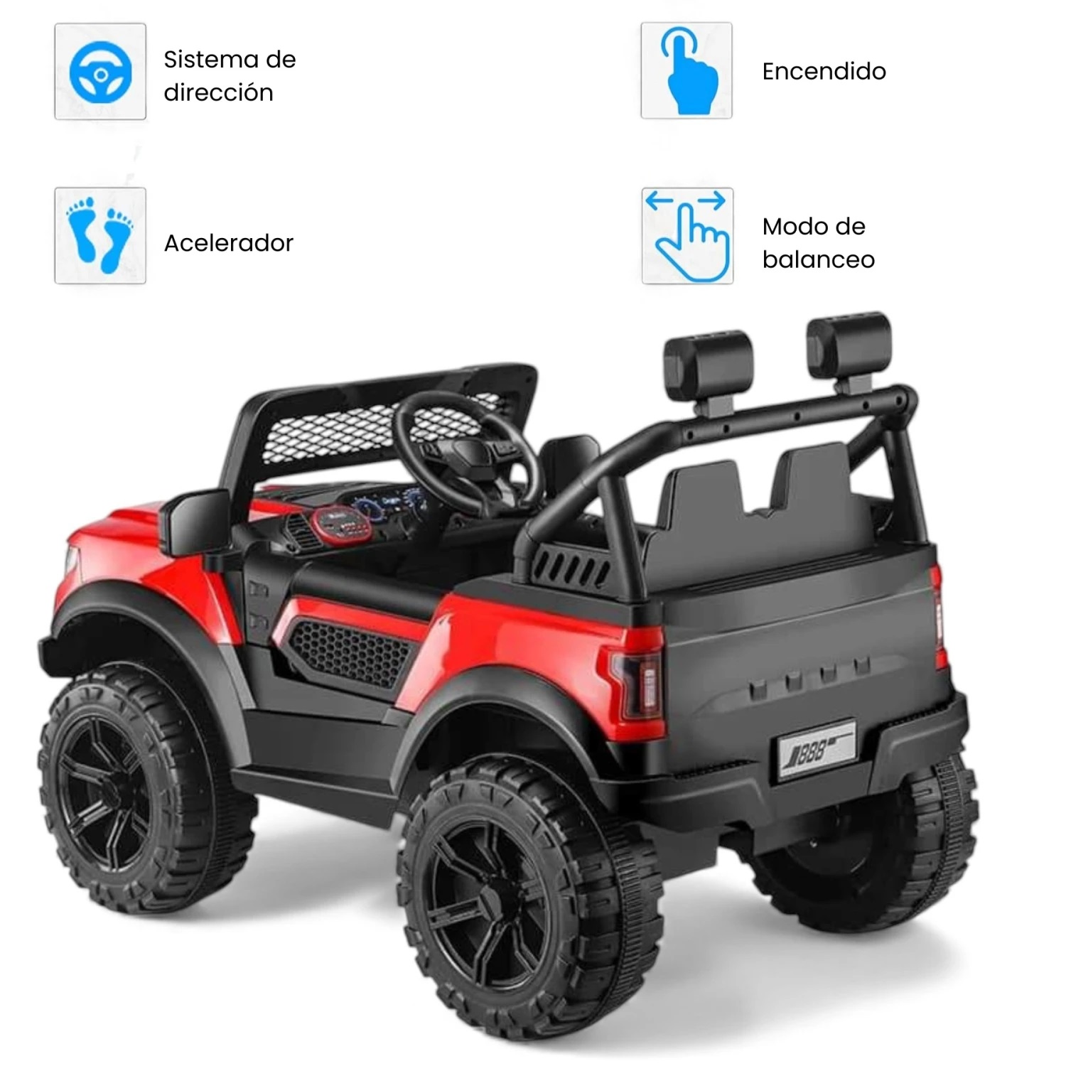 Bebesit Jeep Pick Up 12V 2 Motores Roja