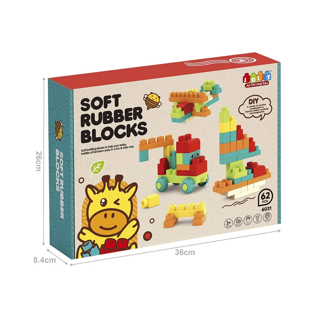 6031- 62pzas Soft Building Blocks