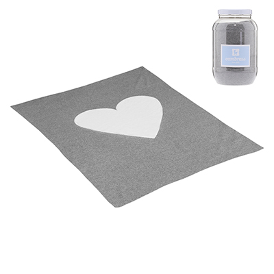 CAMBRASS Manta Algodón Cuore Gris
