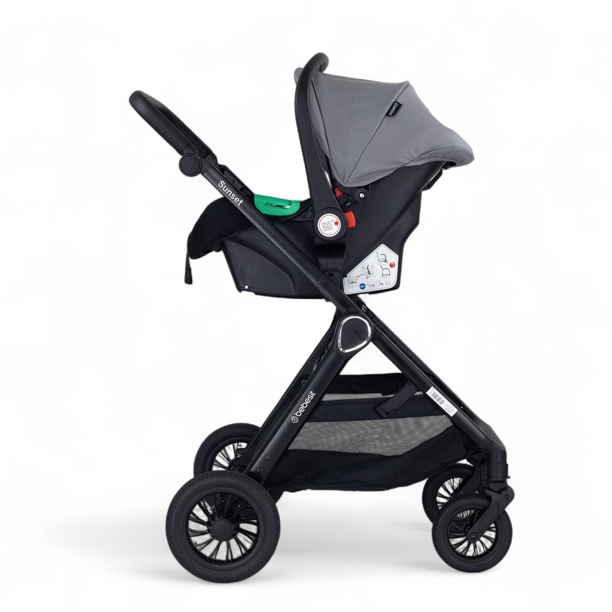 BEBESIT SUNSET TS con Baby Silla y Base gris  Isofix