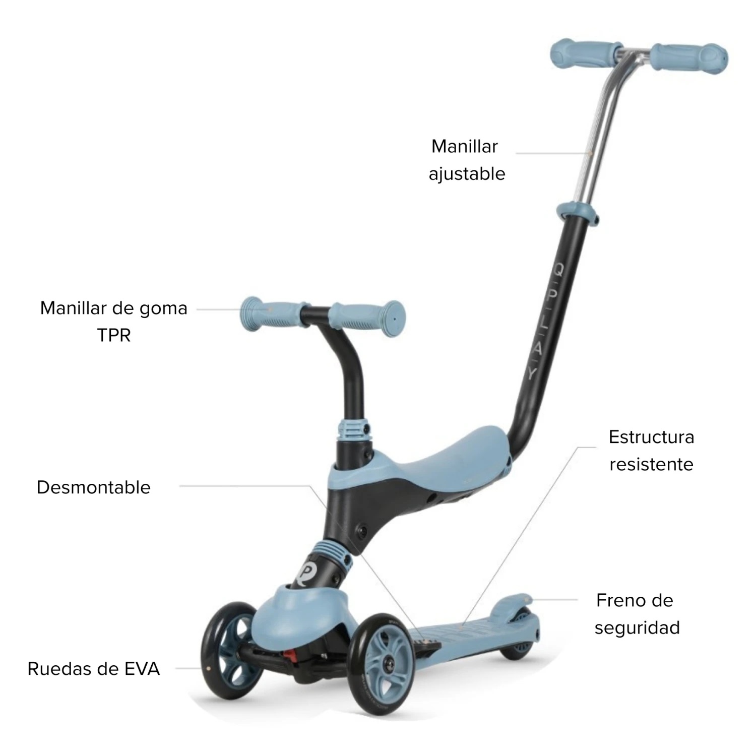 BEBESIT Sema Monopatin 2 en 1 DELUXE Qplay