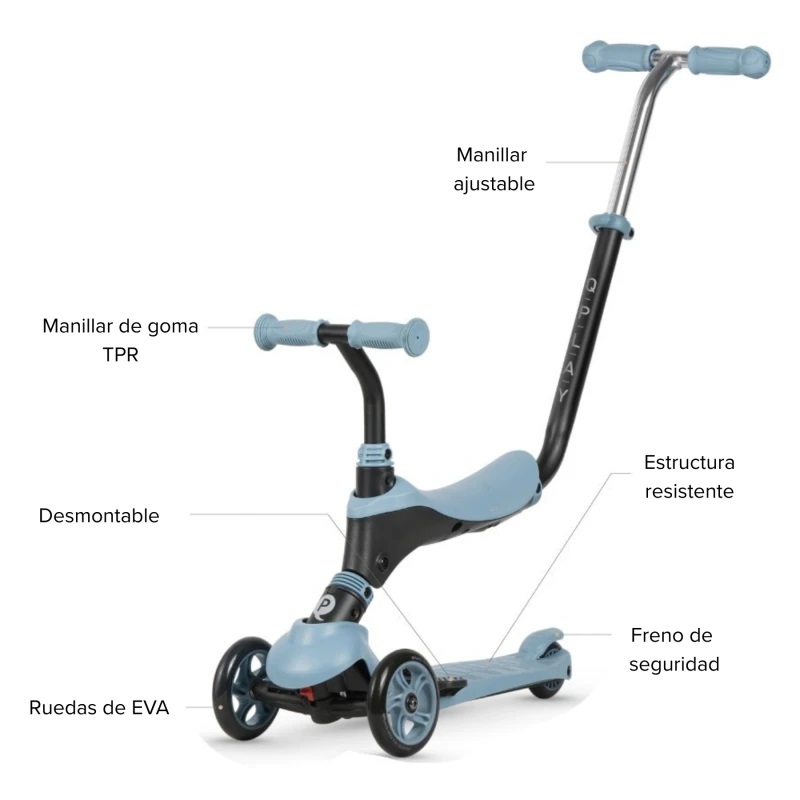 BEBESIT Sema Monopatin 2 en 1 DELUXE Qplay