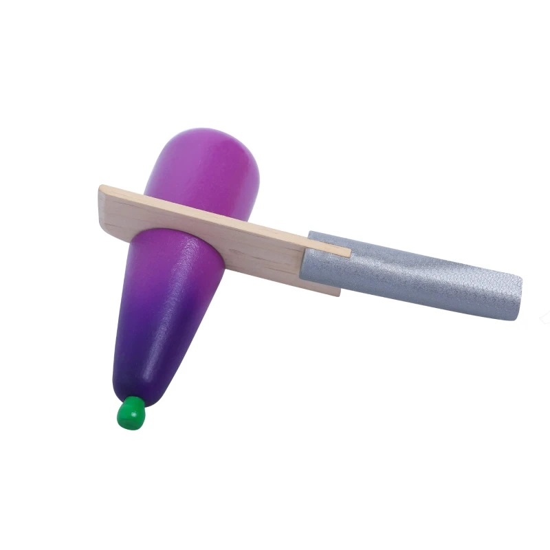 Edu Fun Set de Vegetales de Madera – 12 Piezas con Bandeja y Cuchillo
