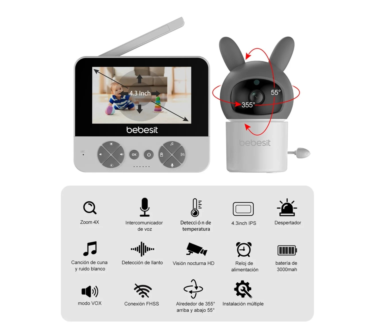 Bebesit Smart Guard PRO 2.0 Video Monitor con Camara