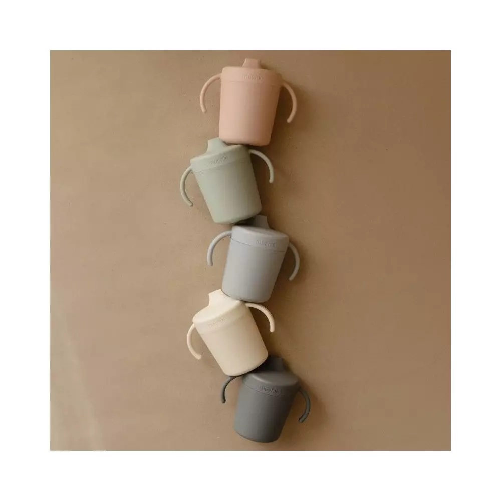Mushie Taza Didactica Con Asas Solid Smoke