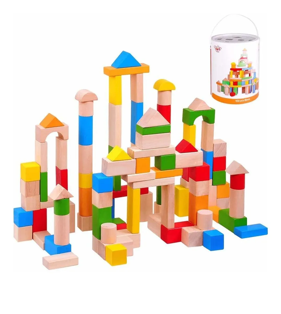 Tooky Toy Juego de Madera 100pzas Block