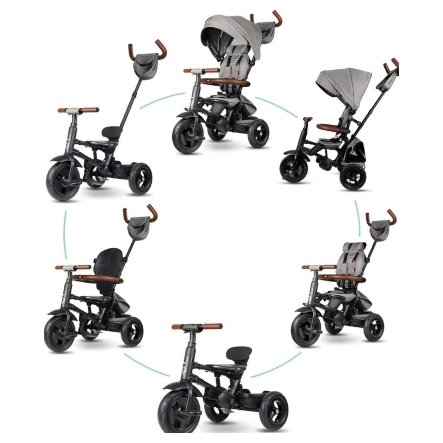 BEBESIT Triciclo Plegable RITO DELUXE Qplay Gris