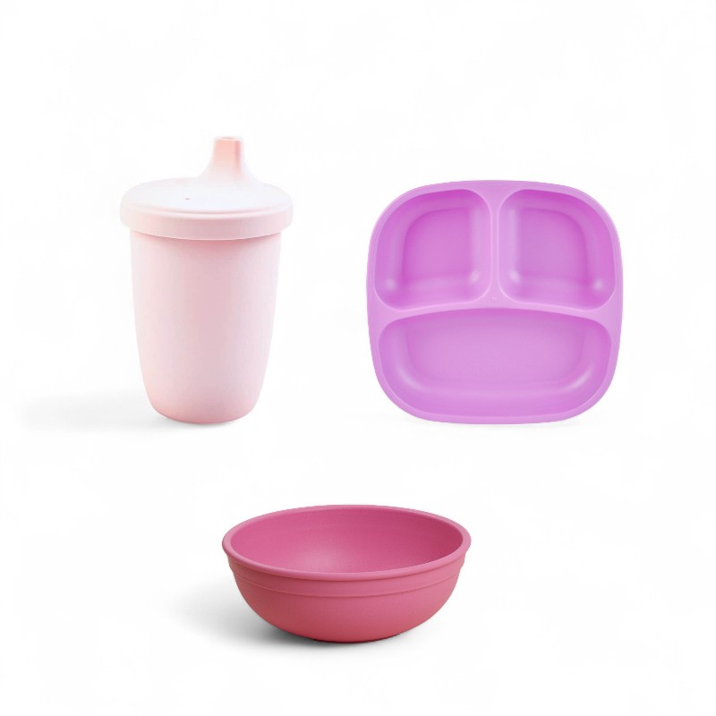 Set Mix Palto con divisiones + vaso con pico +bowl