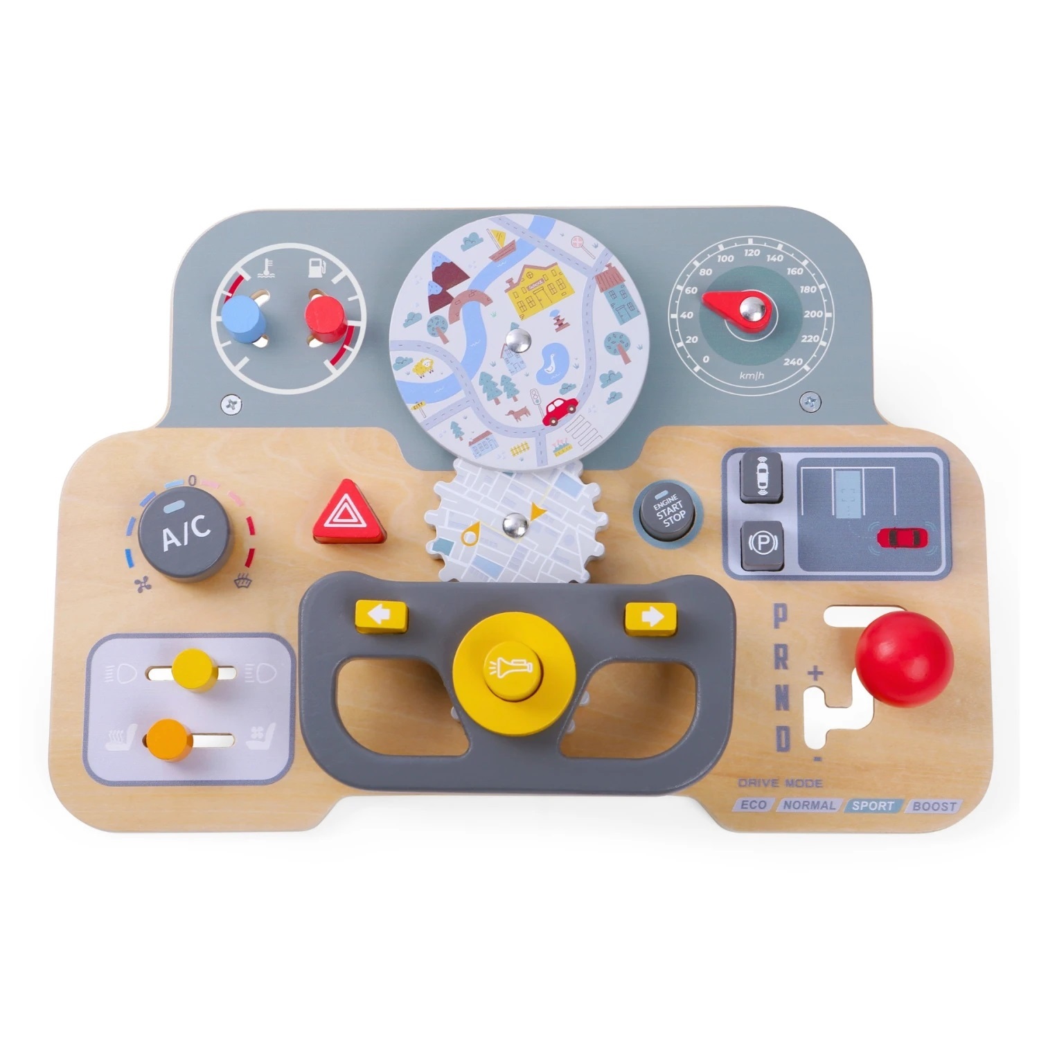 Edu Fun Volante con actividades de Automóvil – Juego Sensorial de Madera